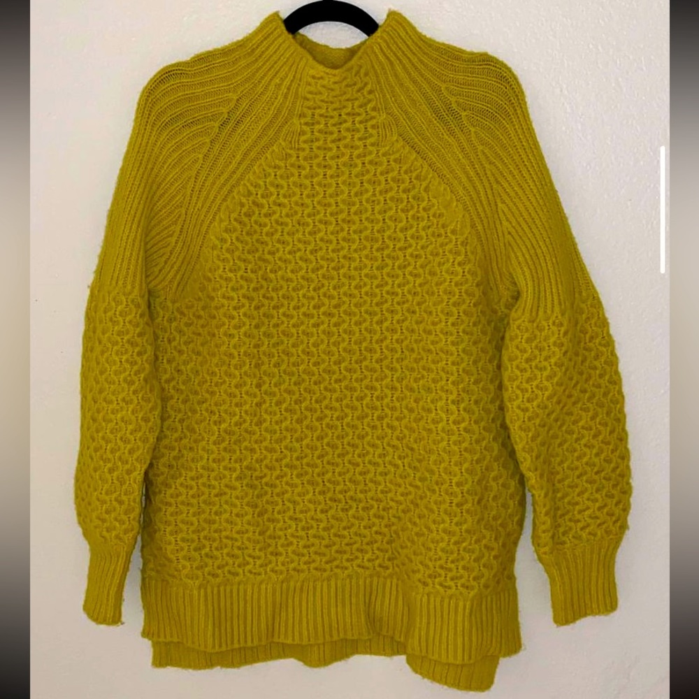 Anthropologie yellow knit sweater - size M - $45